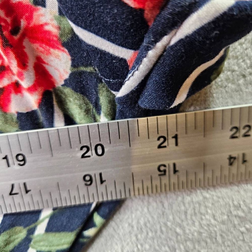 Bobbie Brooks Womens Dress Floral Striped Belt Knee Length Blue Size 1X - Picture 6 of 10